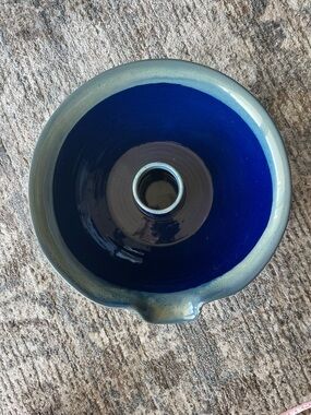 Tumbleweed Pottery Cobalt Blue Upright Chicken Roaster 11" Stoneware
